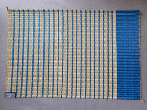 Placemat L Navy stripe edging