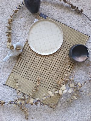 Placemat L Natural black star