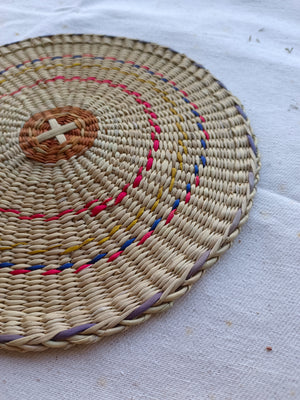 Placemat Round dripping red yellow