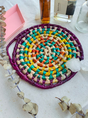 Trivet Round_Purple green orange