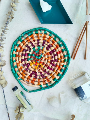 Trivet Round_Turqouise orange