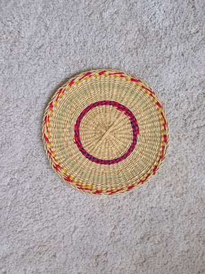 Placemat Round Red yellow navy