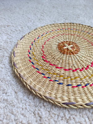 Placemat Round dripping red yellow