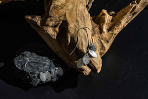 Wholesale 1/3 pcs Silver Leaf Earrings Drop Hammered Shaped Twig Dainty Matte Rustic Tiny Sterling 925 Ethic Jewelry