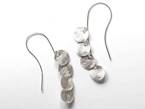 Wholesale 1/ 3pcs Tiny Sterling Silver Hammered Chandelier Dangles Circle Earrings Drop 925 Jewelry Drop Bar Unique Bridal Teardrop Round