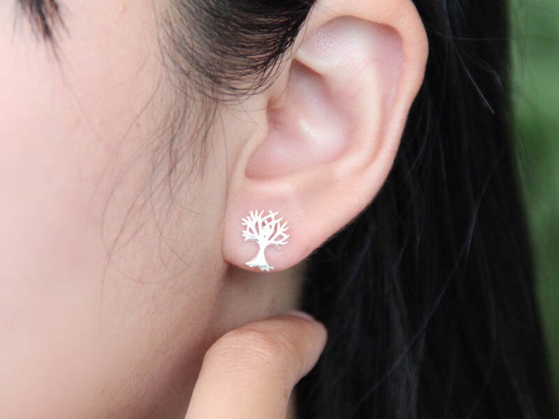 Wholesale 1/3 pcs Tree Of Life Earring Holders Studs Sterling Silver 925 Trendy Mindfulness Gift Yoga Jewelry Gift Jewelry nickle free