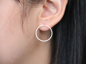 Wholesale 1/ 3pcs minimalist silver 925,round earring,silver circle studs,hammered circle stud,karma earring,modern circle studs