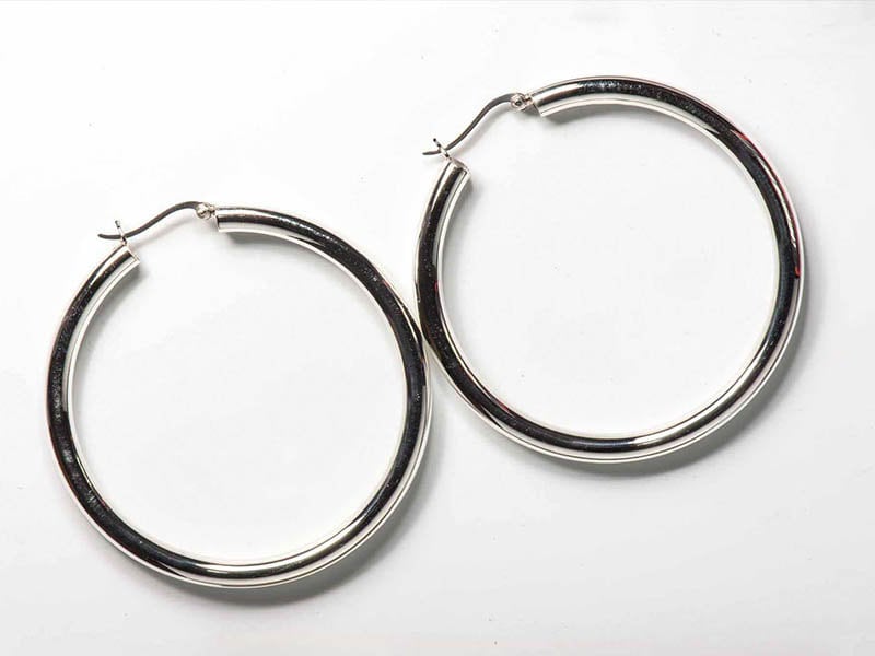 Wholesale1/3PCS Bridesmaid Large Hoop Circle Silver Round Open Earrings Thick Continuous Hoops Jewelry Sterling 925