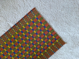 Wholesale set of 2/ 12 Checkered Emerald orange Handwoven Eco-Friendly Woven Placemat - Midnight Stripe Rain 11.8x17.7 inches