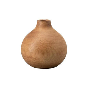 Wholesale 1/ 3PCS Natural Handmade Mango carved 4inch small vase- zen wabisabi living Pear shape