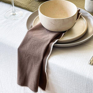 Wholesale set of 2/ 12PCS Classic Eco-Friendly Napkin - pure 100% cotton - Ash brown