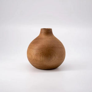 Wholesale 1/ 3PCS Natural Handmade Mango carved 4inch small vase- zen wabisabi living Pear shape