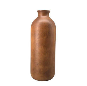 Wholesale 1/3PCS Natural Handmade Mango carved 10x3inch tall vase- zen wabisabi living-Milk Bottle Shape