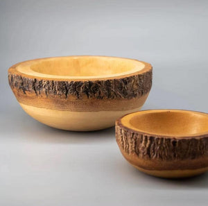 Wholesale 1/3PCS Natural Handmade Mango carved 8inch DECORATIVE DISH- zen wabisabi living